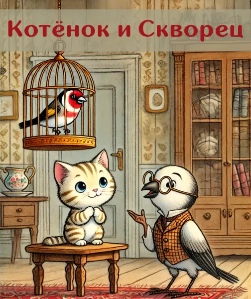 Котёнок и Скворец