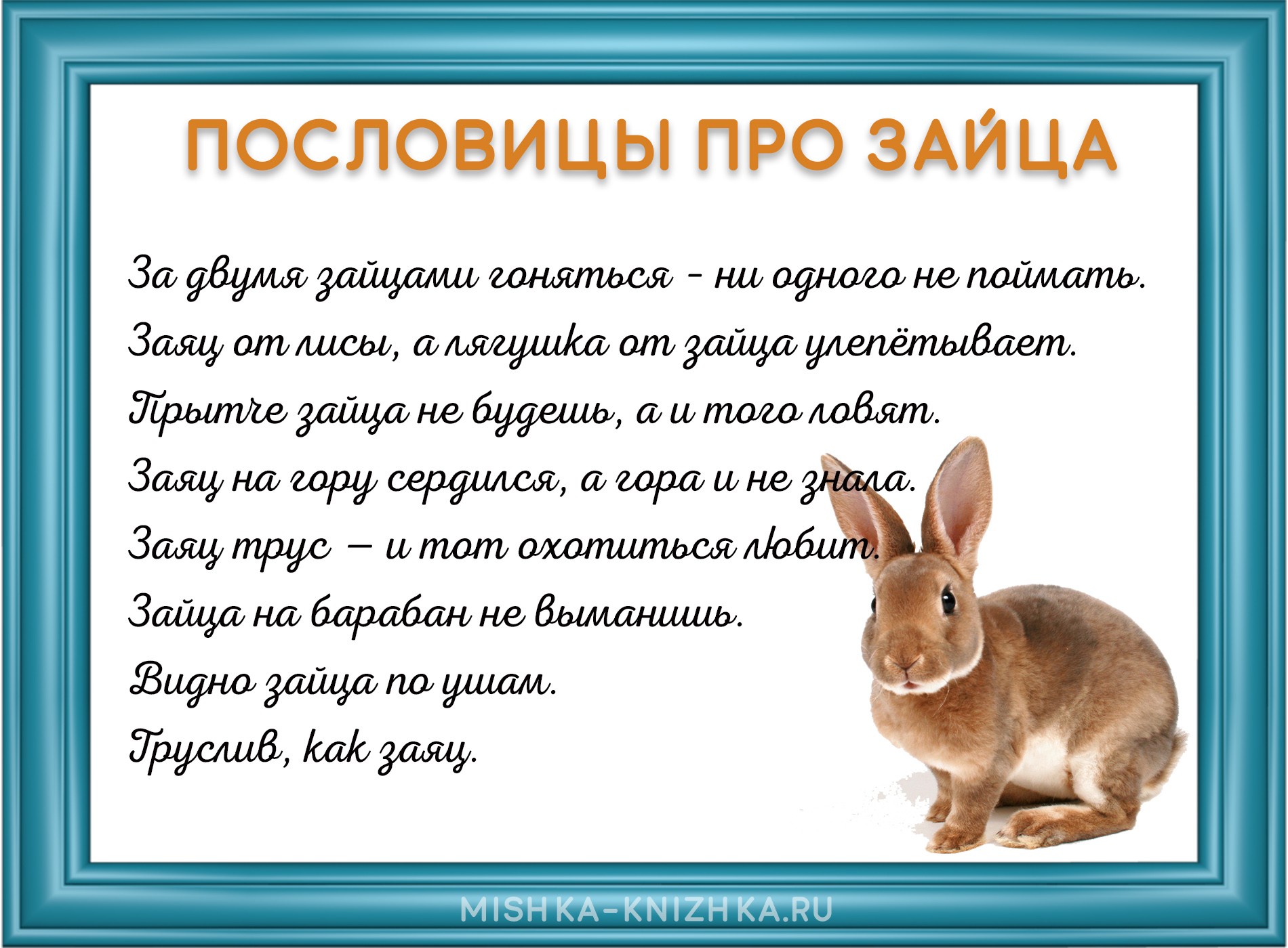 Пословицы про зайца