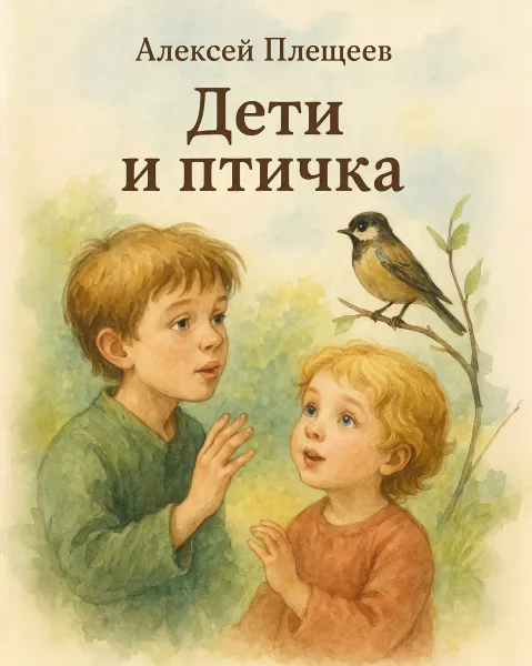 Дети и птичка